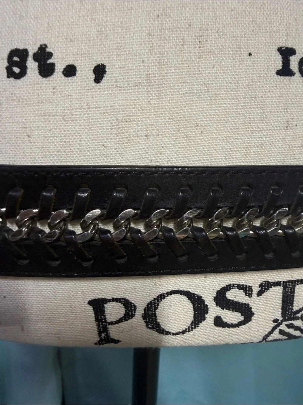 Vintage 1995 Harley Davidson Leather Chain Belt Size 36 Biker Genuine Leather